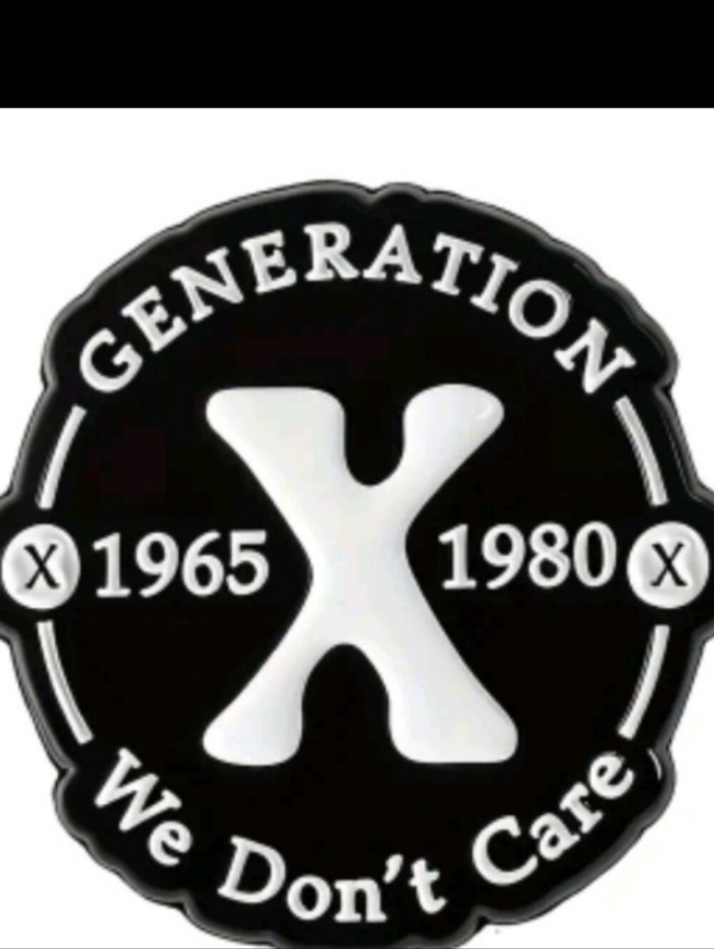 Generation X Black and White Enamel Brooch - Unbranded